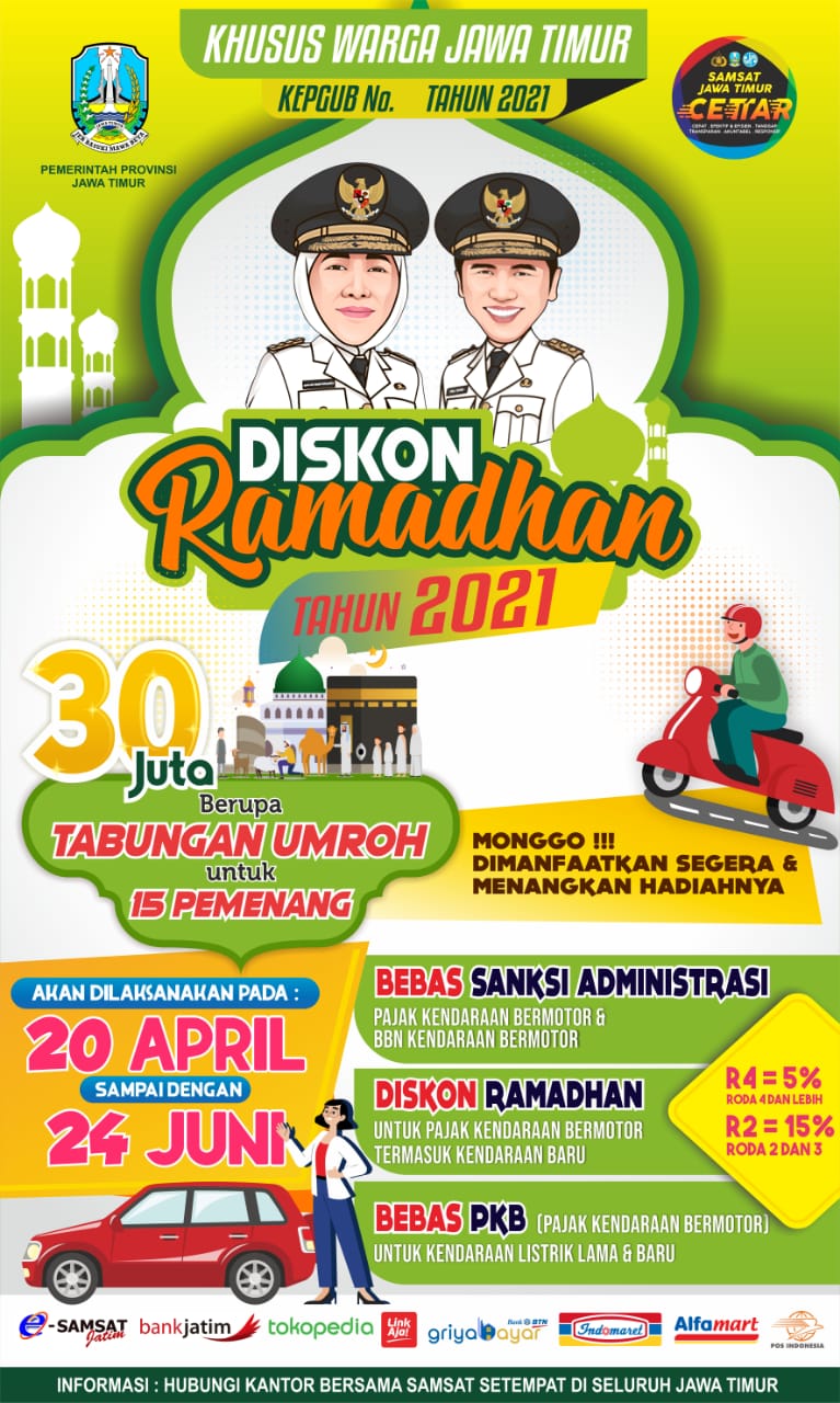 Ramadhan Spesial, Gubernur Khofifah Beri Diskon Pajak Mobil dan Motor