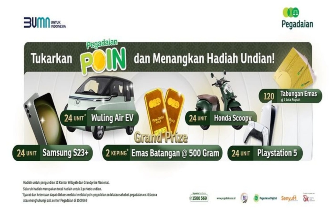 Inovasi Pegadaian, Transaksi Rp 100.000 Bisa Menangkan Mobil Listrik