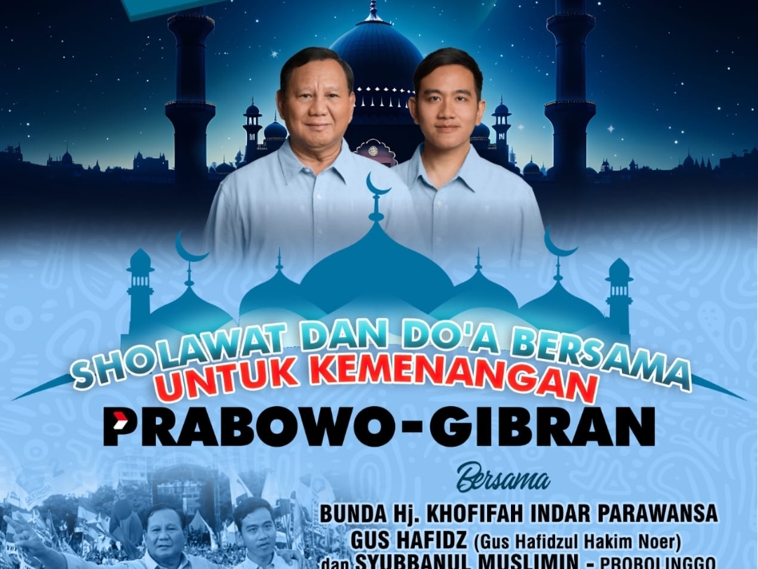 Besok Jumat, TKD Jatim Gelar Sholawat dan Doa Bersama untuk Kemenangan Prabowo-Gibran Sekali Putaran