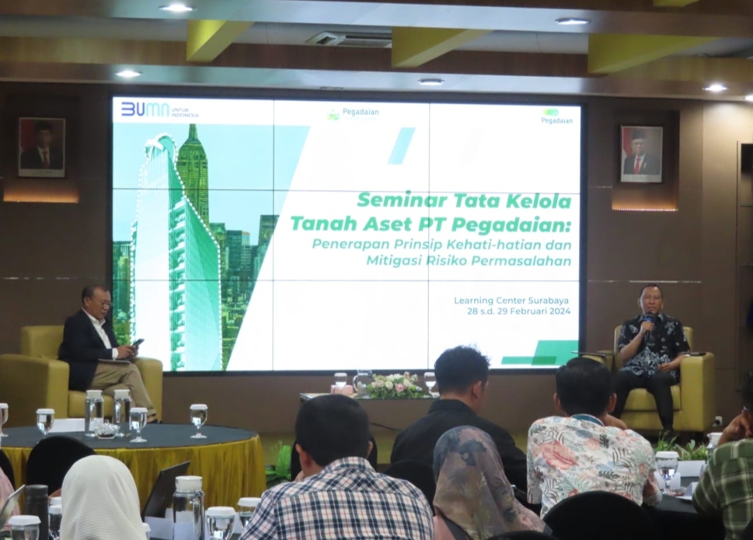 Diikuti 50 Perwakilan dan 12 Kanwil Hadiri Seminar Tata Kelola Tanah Aset PT Pegadaian di Surabaya