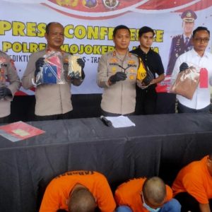 Polres Mojokerto Kota Ringkus 3 Pelaku Curanmor 10 Motor Metic di Amankan