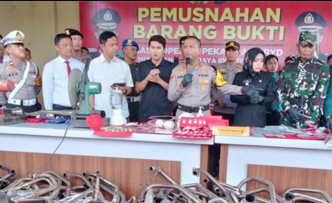 Polres Mojokerto Musnahkan BB Narkoba hingga Knalpot Brong Hasil OPS 2024