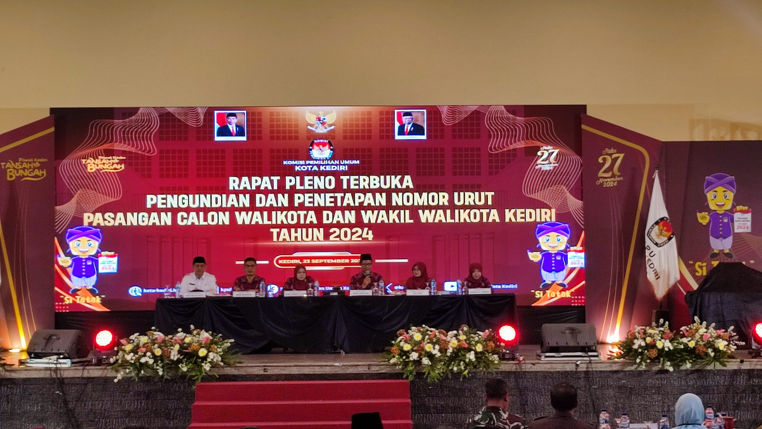 KPU Kota Kediri Gelar Pengundian Nomor Urut Paslon Pilkada 2024