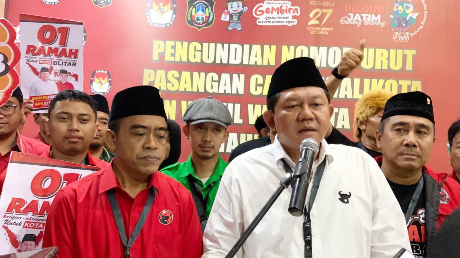 Raih Nomor Urut 1 Paslon Bambang Rianto-Bayu Setyo Kuncoro Siap Pimpin Kota Blitar