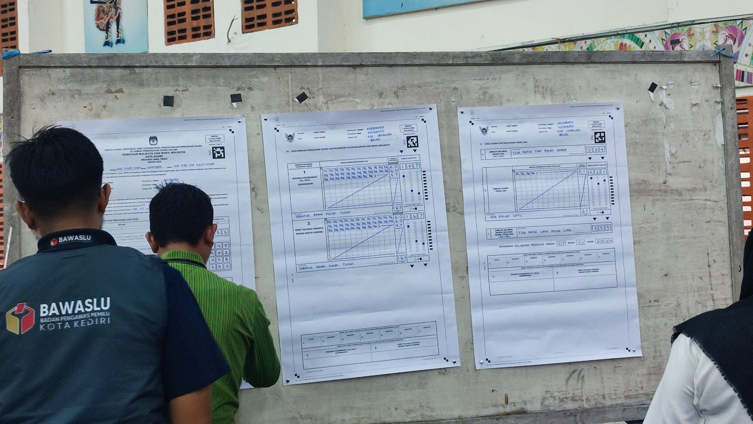 Pilkada Kota Kediri, Paslon 01 Vs Paslon 02 Raih Hasil Imbang di TPS 19 Kelurahan Mojoroto