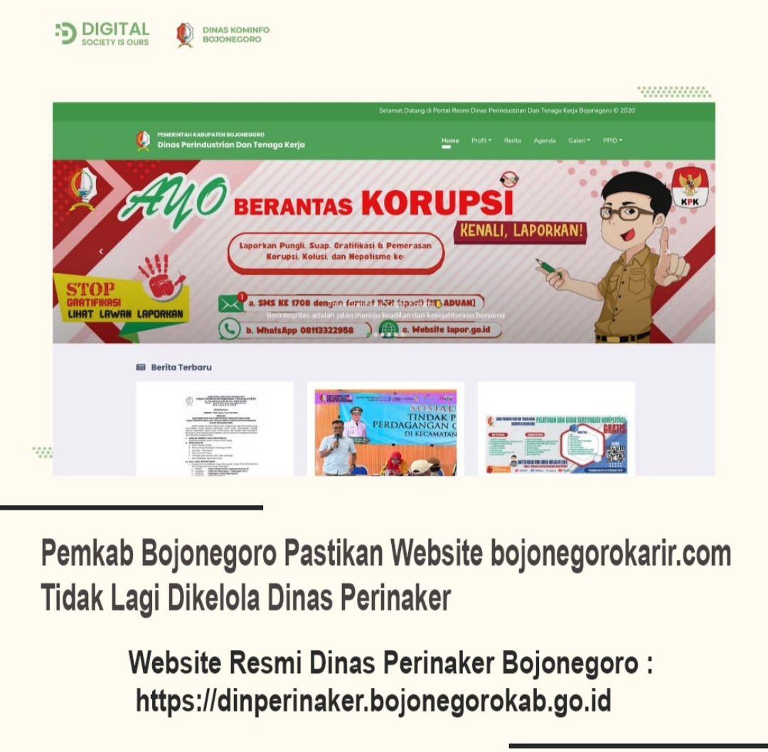 Pemkab Bojonegoro Pastikan Website bojonegorokarir.com Tidak Lagi Dikelola Dinas Perinaker