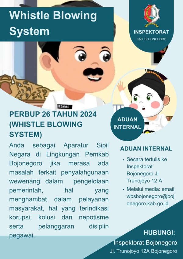 Inspektorat Bojonegoro Buka Sarana Pengaduan Internal Khusus ASN Melalui WBS   