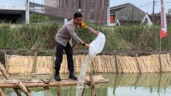 Dukung Program Ketahanan Pangan, Pemkab dan Polres Bojonegoro Tabur 10.000 Benih Ikan di Kolam