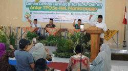 Wakil Wali Kota Kediri Gus Qowim memberikan semangat pada lomba cerdas cermat dan tartil Al-Qur’an antar TPQ di Manisrenggo.