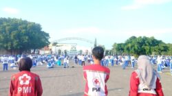 Ribuan Anggota Ling Tien Kung Latber Di Aloon-aloon Ponorogo, PMI Kawal Jaga Kesehatan