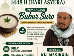 Gerakkan Sodaqoh Massal, Berbagi Bubur Syuro Remas Al-Hidayah Celep