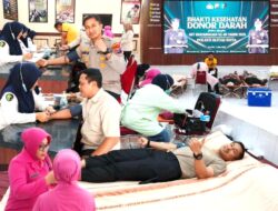 HUT Bhayangkara ke-80, Polres Blitar Kota Bakti Kesehatan Donor Darah