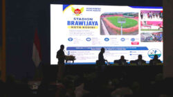 Paparan kesiapan Kota Kediri menjadi calon tuan rumah Porprov Jawa Timur 2029 dalam Rakerprov KONI Jatim di Surabaya dengan menampilkan Stadion Brawijaya sebagai salah satu venue utama.