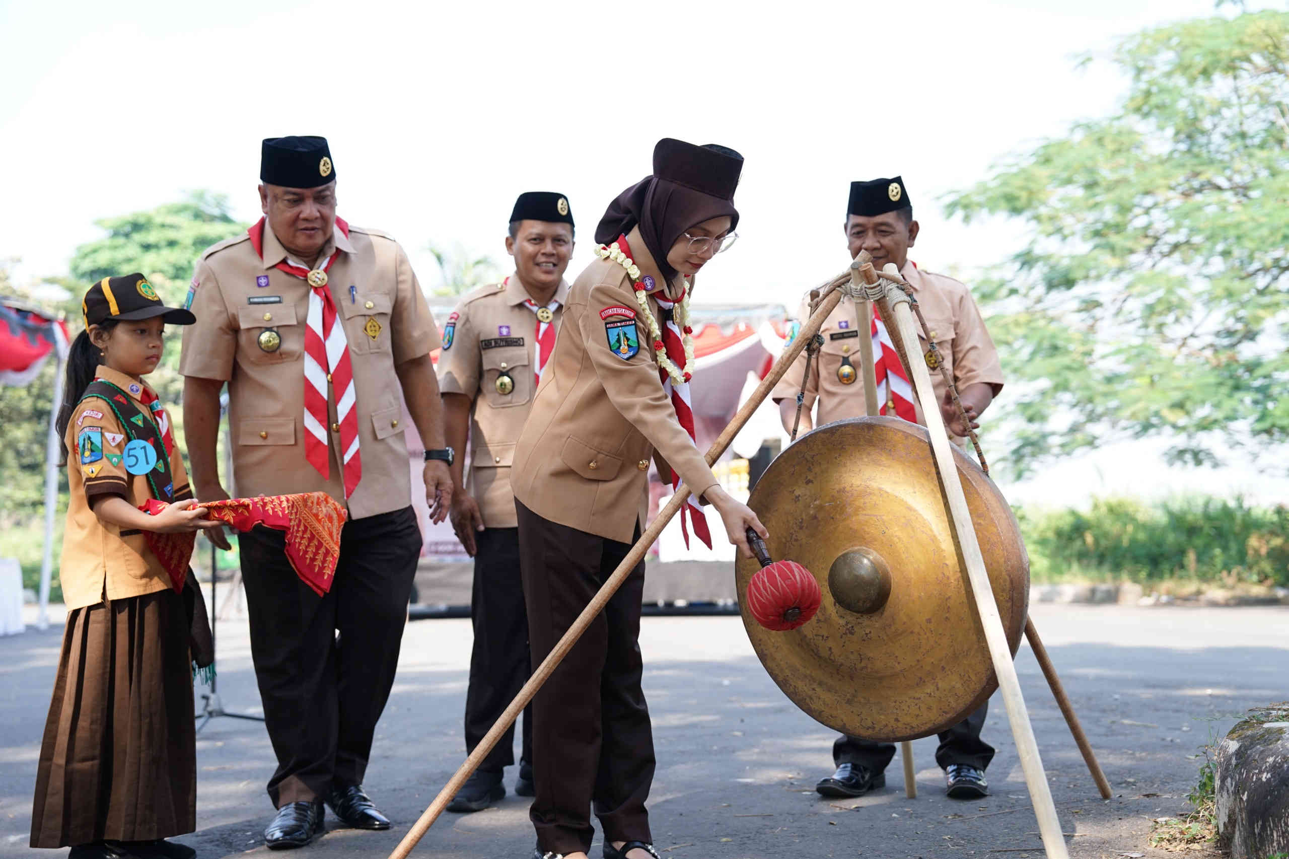 Wali Kota Kediri Vinanda Prameswati membuka Pesta Pra Siaga dan Siaga Kwarran Mojoroto 2026 di GOR Jayabaya Kota Kediri.