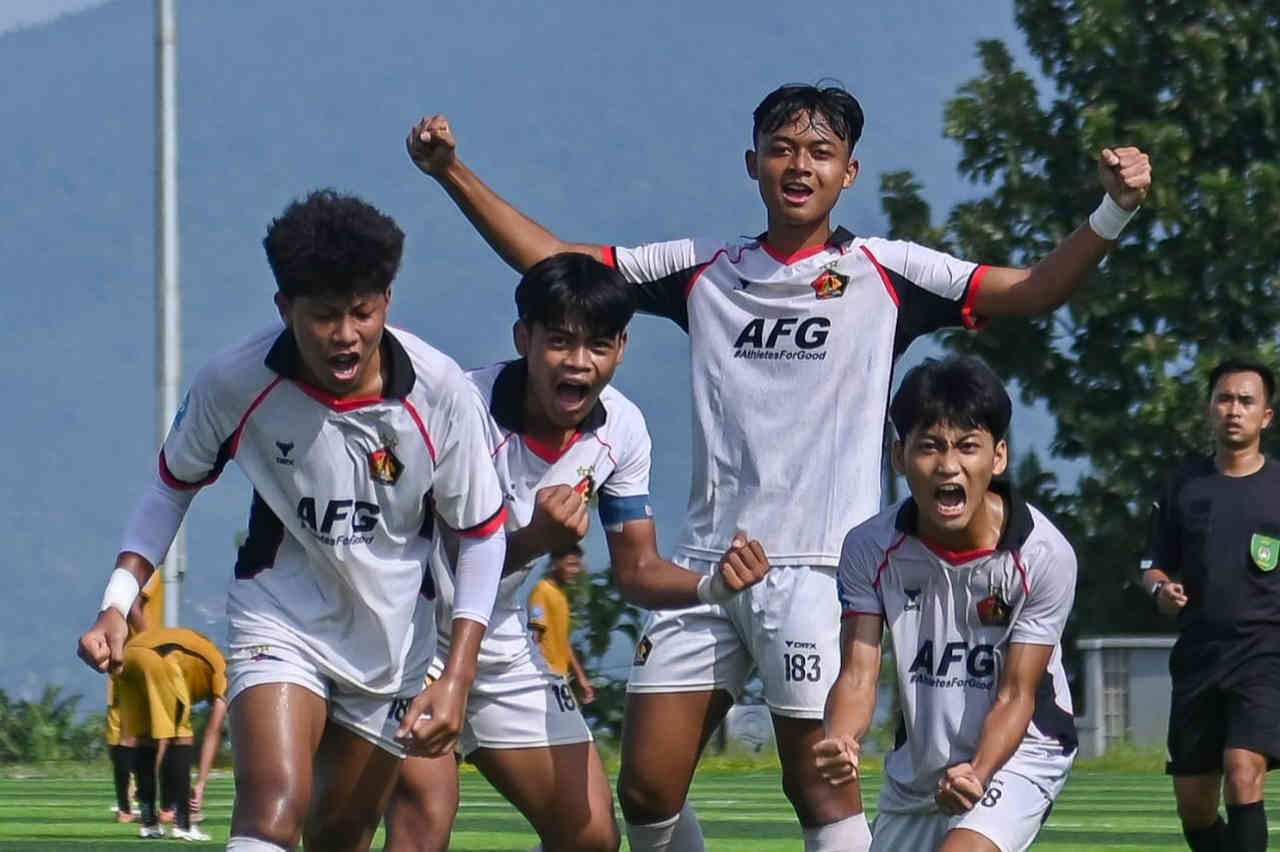 Pemain Persik Youth merayakan gol saat pertandingan Liga Persik yang menjadi ajang seleksi Elite Pro Academy (EPA) Super League 2026 di Kediri.