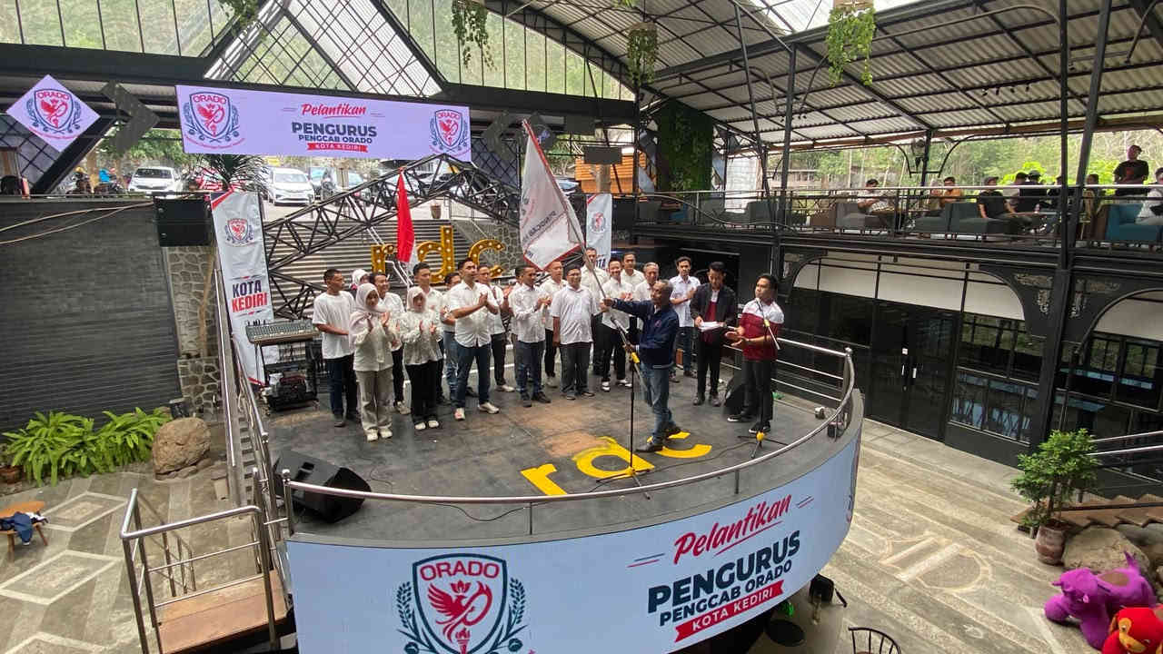Pelantikan pengurus ORADO Kota Kediri periode 2026-2030 di Republik Dendy Cafe, Sabtu 24 Oktober 2026.